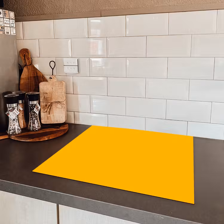 Vivid - Amber - Geel Inductie beschermer vinyl 3mm middel 274 -sfeer3