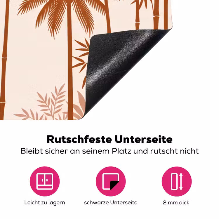 Vogel - Boom - Tropisch - Minimalistisch - Bruin Inductie beschermer vinyl 3mm klein -zzzzzzz-lf-onderkant