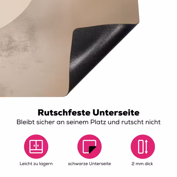 Vogel - Beige - Japandi Inductie beschermer vinyl 3mm klein -zzzzzzz-lf-onderkant