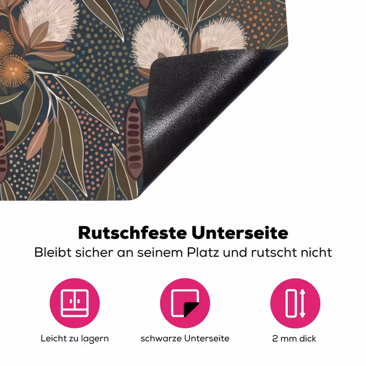 Vogel - Bladeren - Natuur - Illustratie - Groen Inductie beschermer vinyl 3mm klein -zzzzzzz-lf-onderkant