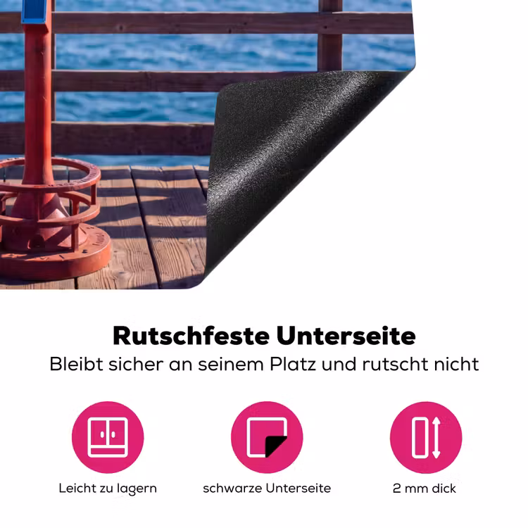 Vogel - Verrekijker - Kust - Zee - Blauw Inductie beschermer vinyl 3mm middel -zzzzzzz-lf-onderkant