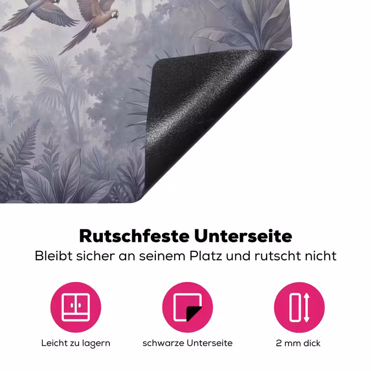 Vogel - Vliegend - Jungle - Vintage - Dieren Inductie beschermer vinyl 3mm middel -zzzzzzz-lf-onderkant