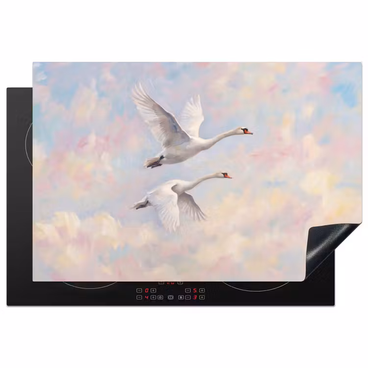 Vogel - Vliegend - Lucht - Modern - Pastel Inductie beschermer vinyl 3mm klein -3d