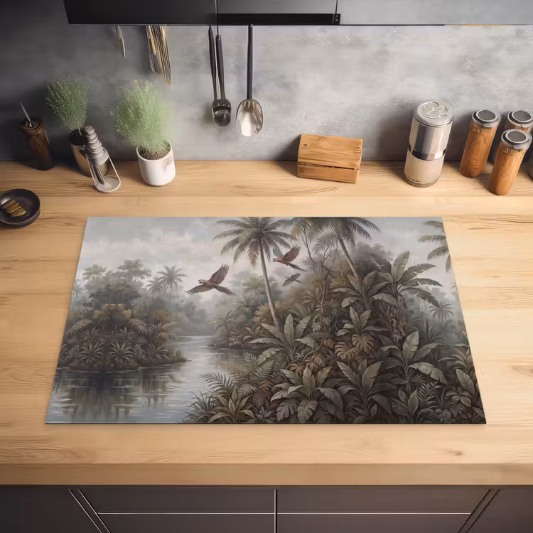 Vogel - Vliegend - Tropisch - Landschap - Klassiek Inductie beschermer vinyl 3mm klein -sfeer5