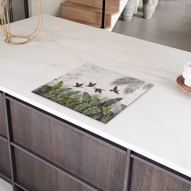 Vogel - Vliegend - Tropisch - Mozaïek - Groen Inductie beschermer vinyl 3mm middel -sfeer8