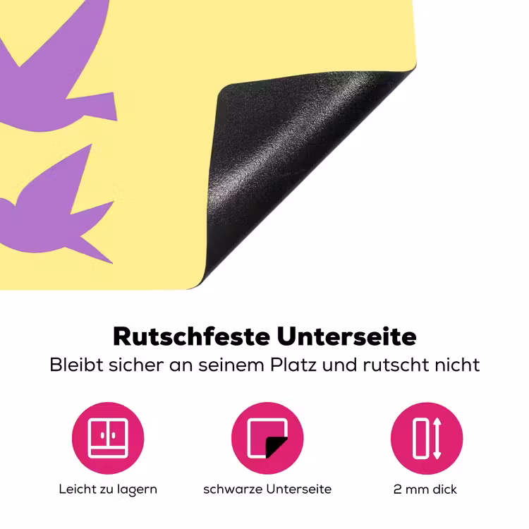 Vogels - Cirkel - Geel - Beweging Inductie beschermer vinyl 3mm klein -zzzzzzz-lf-onderkant