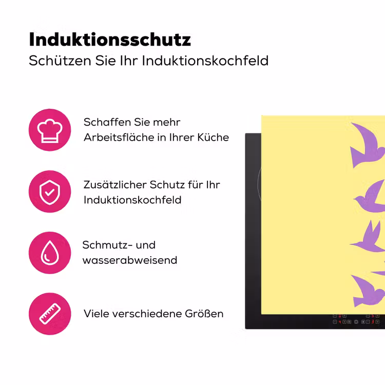Vogels - Cirkel - Geel - Beweging Inductie beschermer vinyl 3mm klein -zzzzzzz-lf-ups