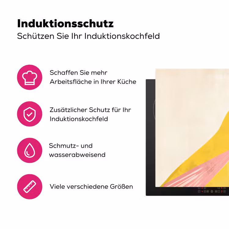 Vogel - Minimalistisch - Geel Inductie beschermer vinyl 3mm klein -zzzzzzz-lf-ups