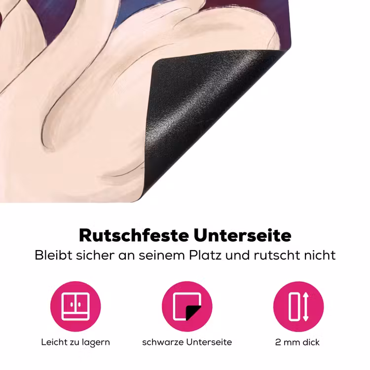 Vogel - Koppel - Liefde - Abstract - Wit Inductie beschermer vinyl 3mm middel -zzzzzzz-lf-onderkant