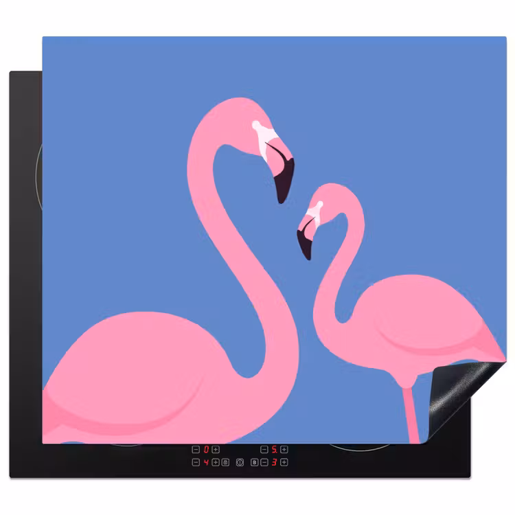 Vogel - Paar - Dieren - Modern - Roze Inductie beschermer vinyl 3mm middel -3d