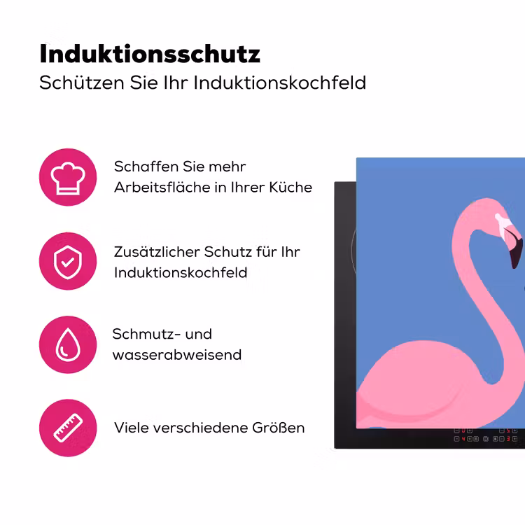 Vogel - Paar - Dieren - Modern - Roze Inductie beschermer vinyl 3mm middel -zzzzzzz-lf-ups