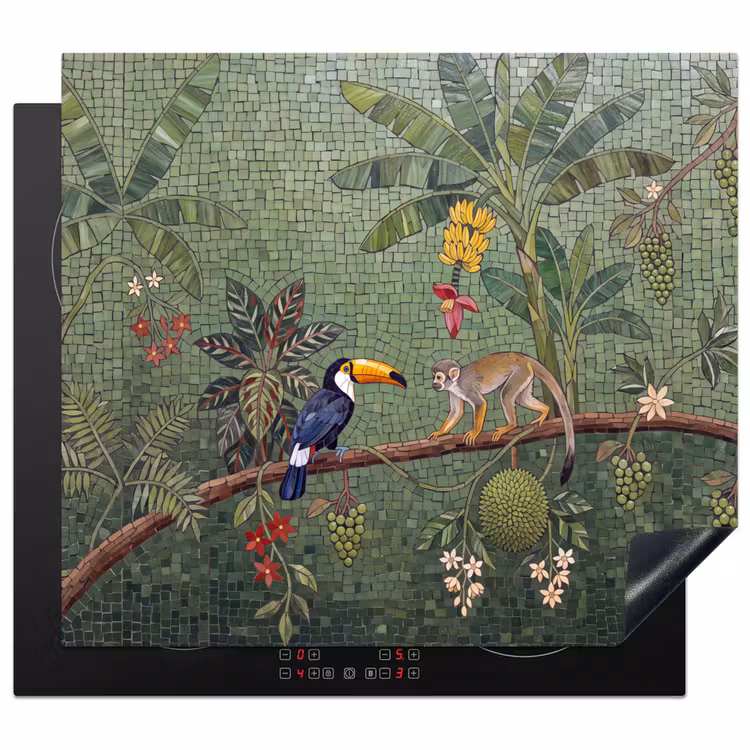 Vogel - Dier - Jungle - Mozaïek - Natuur Inductie beschermer vinyl 3mm middel -3d