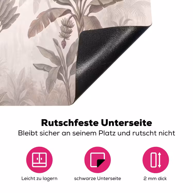 Vogel - Tropisch - Jungle - Natuur - Beige Inductie beschermer vinyl 3mm middel -zzzzzzz-lf-onderkant