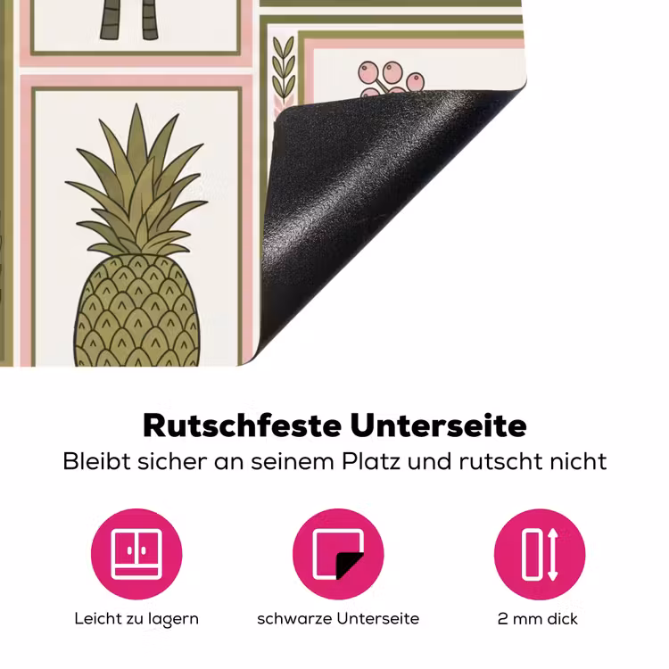 Vogel - Tropisch - Patroon - Decoratief - Groen Inductie beschermer vinyl 3mm middel -zzzzzzz-lf-onderkant