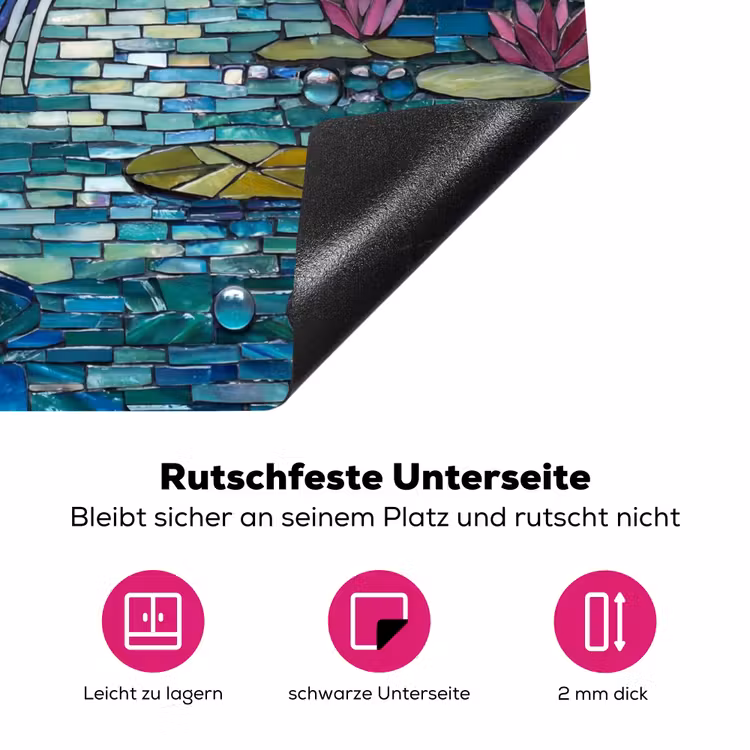 Vogel - Water - Natuur - Abstract - Blauw Inductie beschermer vinyl 3mm middel -zzzzzzz-lf-onderkant