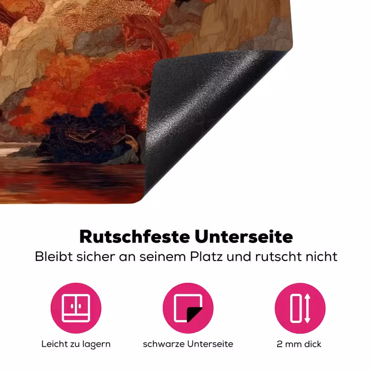 Volle maan - Landschap - Waterval Inductie beschermer vinyl 3mm klein -zzzzzzz-lf-onderkant