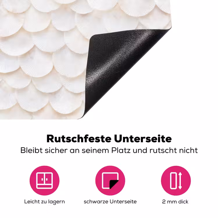 Schubben - Wit - Elegant Inductie beschermer vinyl 3mm klein 276 -zzzzzzz-lf-onderkant
