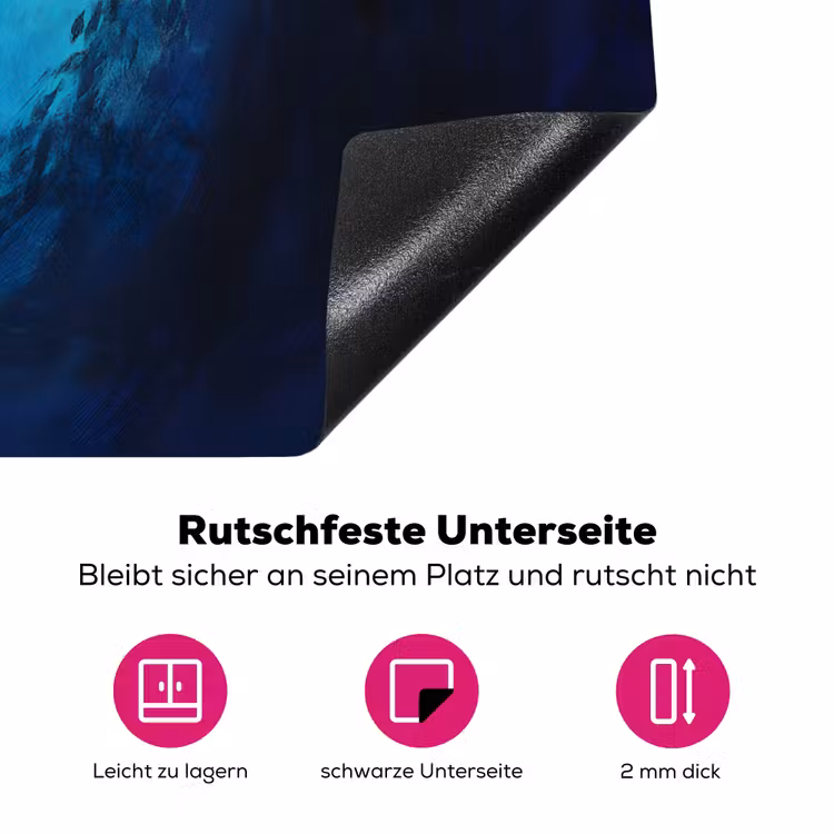 Walvis - Vissen - Donkerblauw Inductie beschermer vinyl 3mm klein -zzzzzzz-lf-onderkant