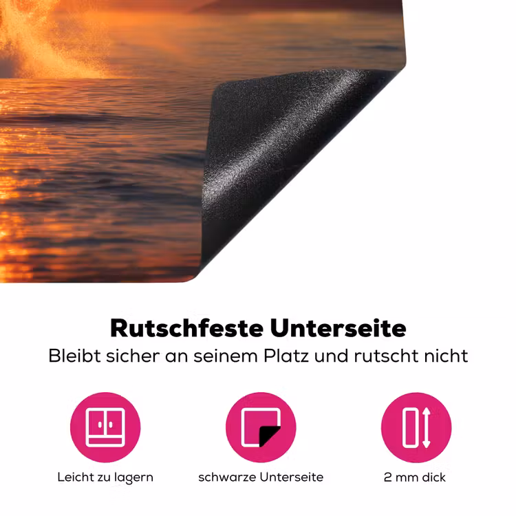 Walvis - Zon - Zee Inductie beschermer vinyl 3mm klein -zzzzzzz-lf-onderkant