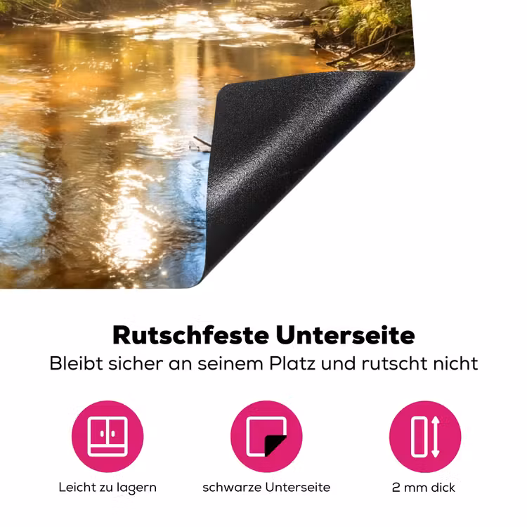 Bos - Beek - Zonlicht - Natuur - Groen Inductie beschermer vinyl 3mm klein -zzzzzzz-lf-onderkant