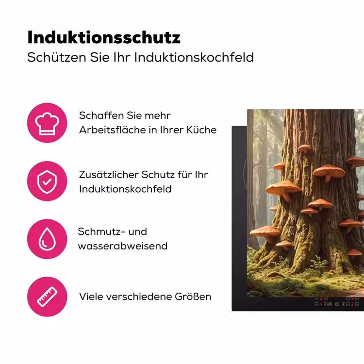 Herdabdeckplatte - Wald – Bäume – Natur - Bos - Bomen - Natuur Inductie beschermer vinyl 3mm middel