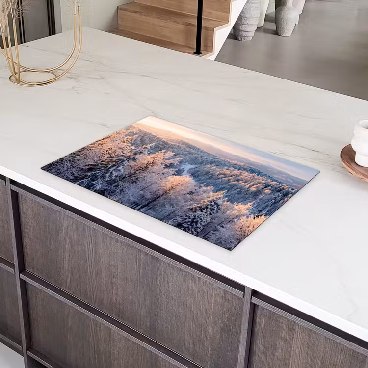 Bos - Bergen - Goud - Winter - Warm Inductie beschermer vinyl 3mm klein -sfeer8