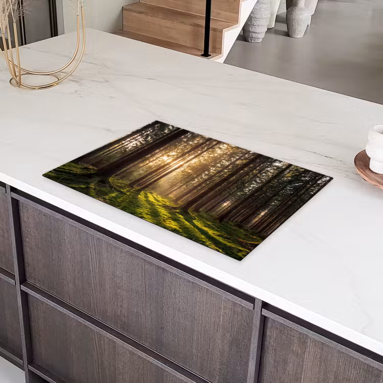 Bos - Gras - Zonlicht Inductie beschermer vinyl 3mm klein -sfeer8