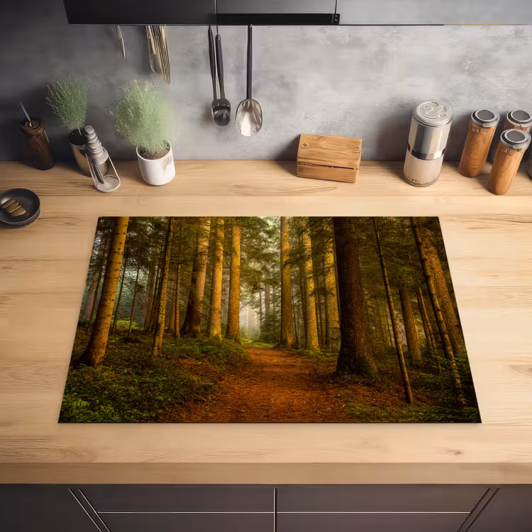 Bos - Natuur - Bomen - Landschap - Bladeren Inductie beschermer vinyl 3mm middel -sfeer5