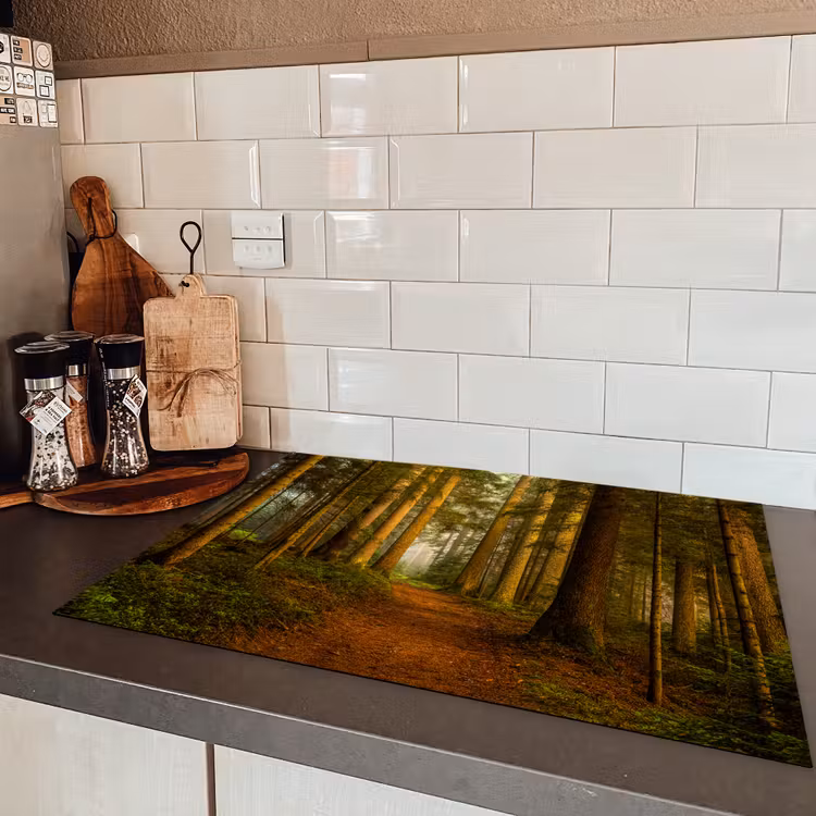 Bos - Natuur - Bomen - Landschap - Bladeren Inductie beschermer vinyl 3mm middel -sfeer3