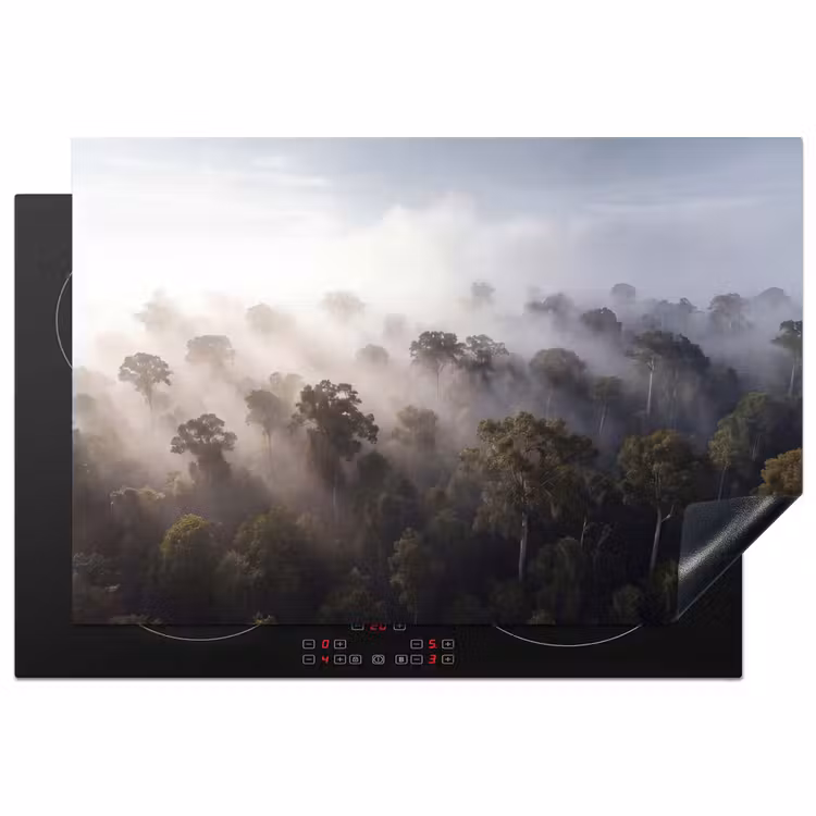 Bos - Mist - Natuur - Groen Inductie beschermer vinyl 3mm klein -3d