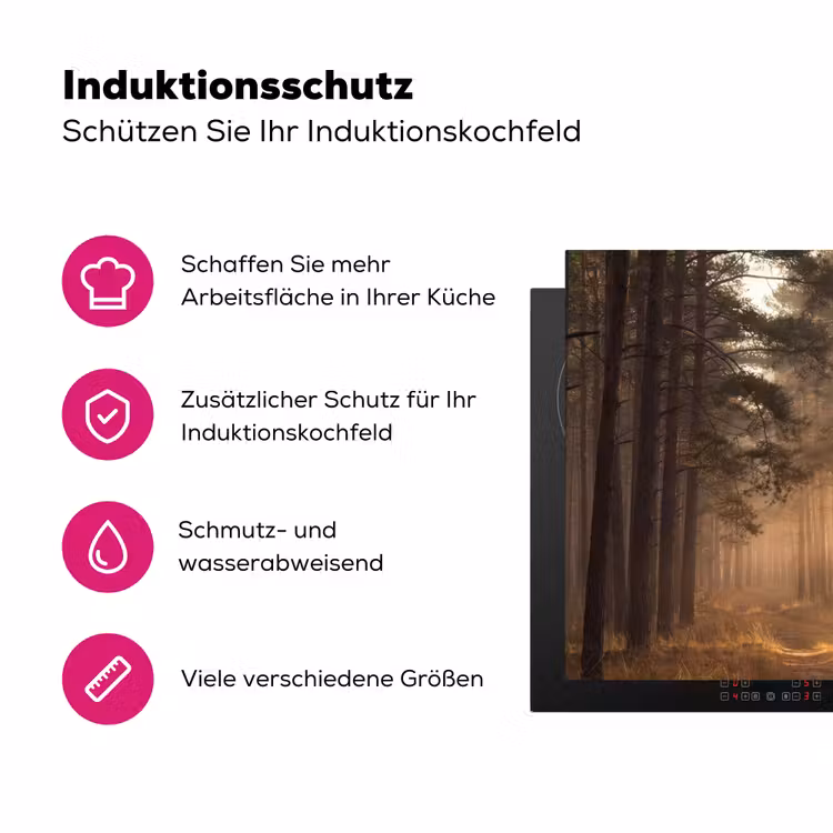 Bos - Mist - Zonlicht Inductie beschermer vinyl 3mm klein -zzzzzzz-lf-ups