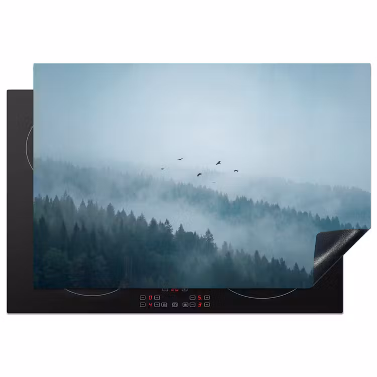 Bos - Mist - Vogels - Natuur - Groen Inductie beschermer vinyl 3mm klein -3d