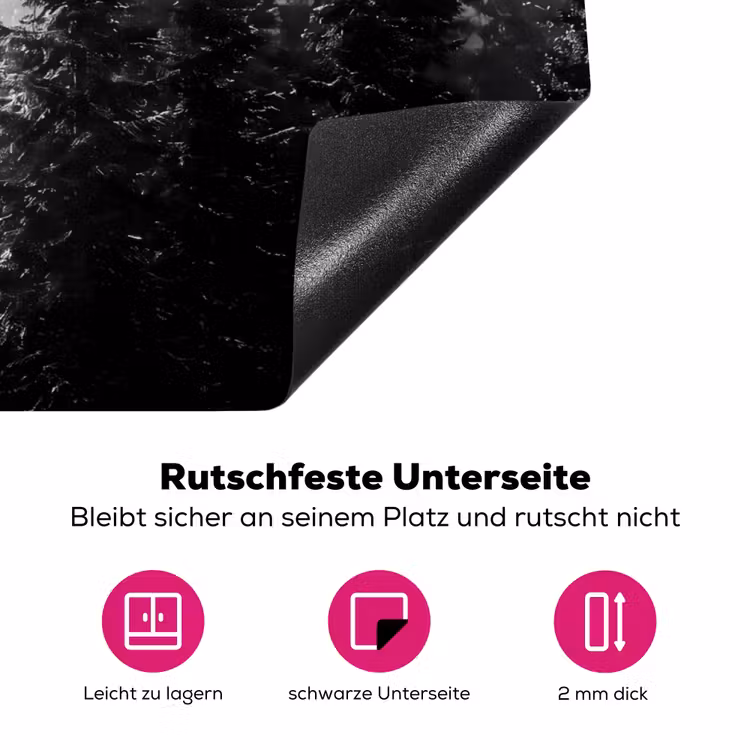 Bos - Mist - Winter - Monochroom - Natuur Inductie beschermer vinyl 3mm klein -zzzzzzz-lf-onderkant