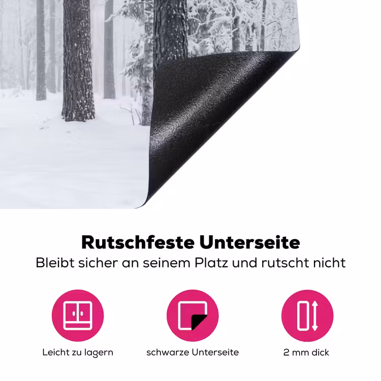 Bos - Sneeuw - Pad - Winter - Stilte Inductie beschermer vinyl 3mm klein -zzzzzzz-lf-onderkant