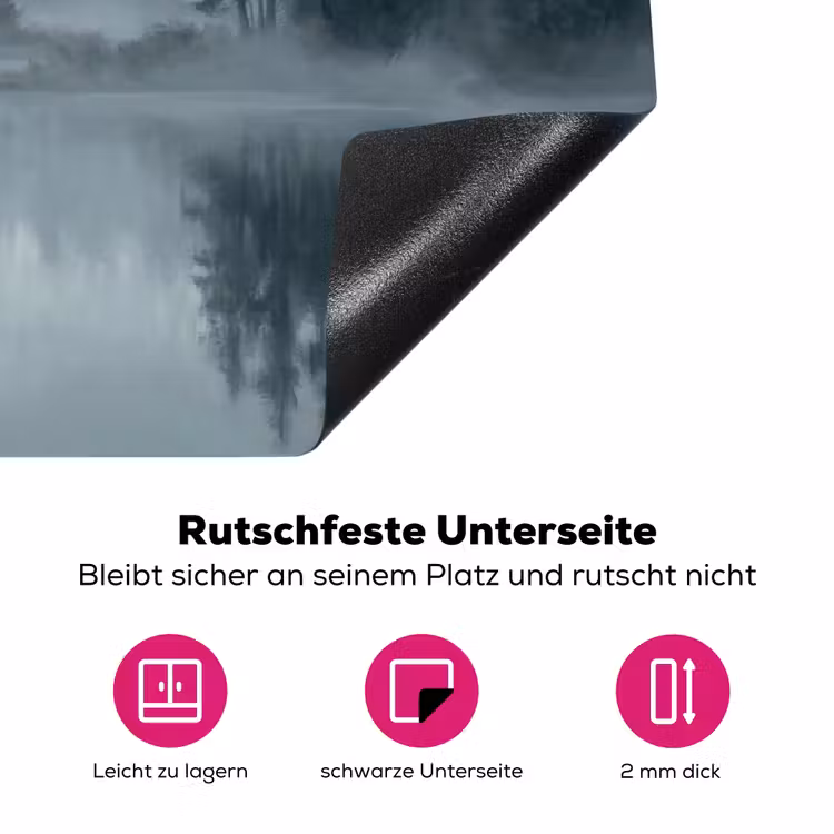 Bos - Meer - Mist - Natuur - Grijs Inductie beschermer vinyl 3mm klein -zzzzzzz-lf-onderkant