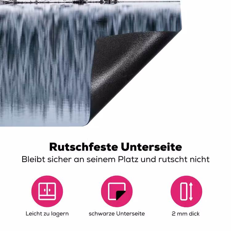 Bos - Reflectie - Meer - Winter - Serene Inductie beschermer vinyl 3mm klein -zzzzzzz-lf-onderkant