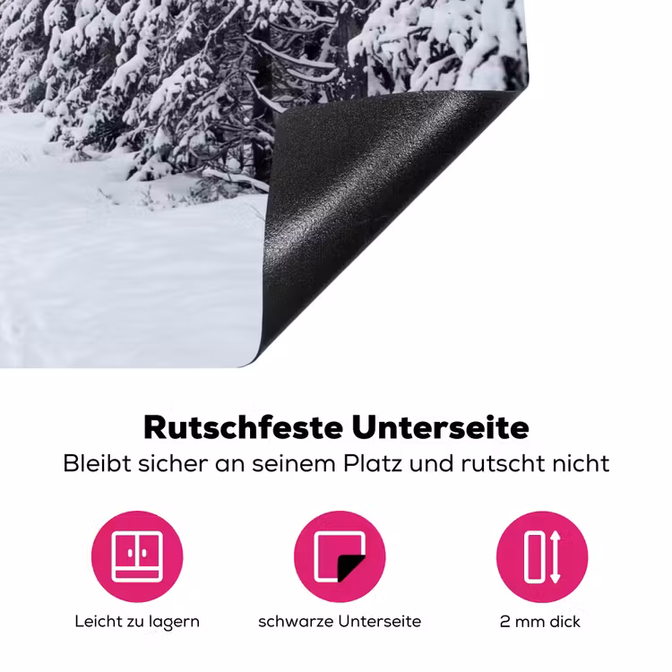 Bos - Winter - Sneeuw - Pad - Natuur Inductie beschermer vinyl 3mm klein -zzzzzzz-lf-onderkant