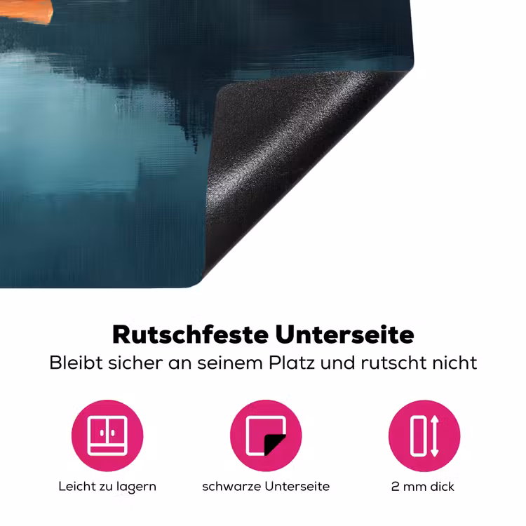 Bossen - Meer - Kano - Oranje Inductie beschermer vinyl 3mm klein -zzzzzzz-lf-onderkant
