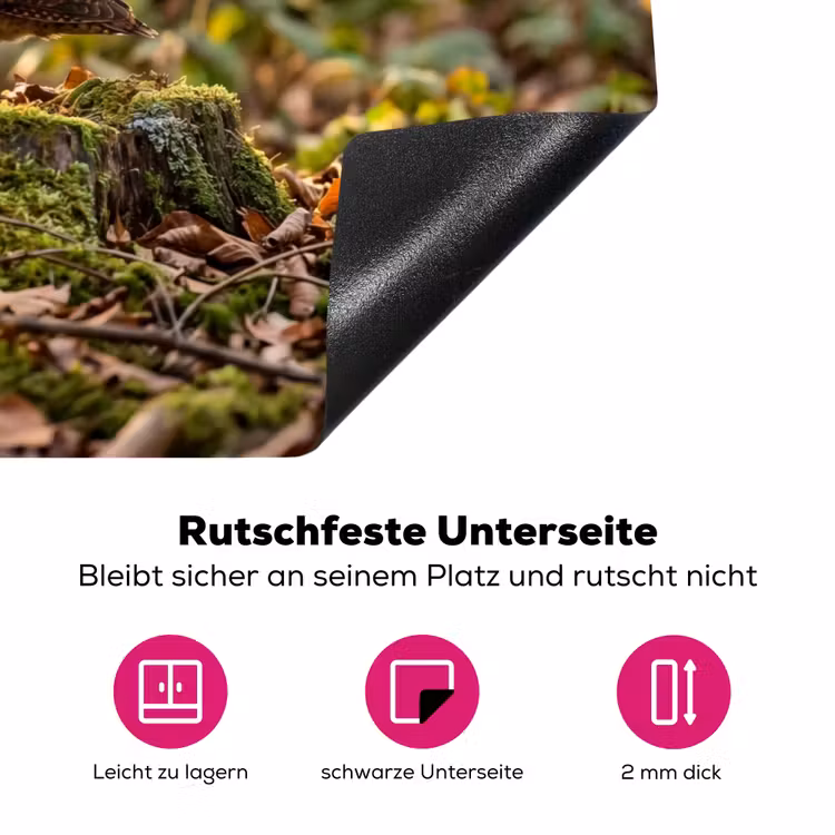Houtsnip - Bos - Bladeren - Herfst - Gecamoufleerd Inductie beschermer vinyl 3mm klein -zzzzzzz-lf-onderkant