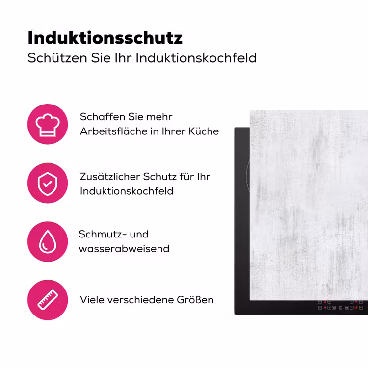 Muur - Geverfd - Wit - Onafgewerkt Inductie beschermer vinyl 3mm klein 276 -zzzzzzz-lf-ups