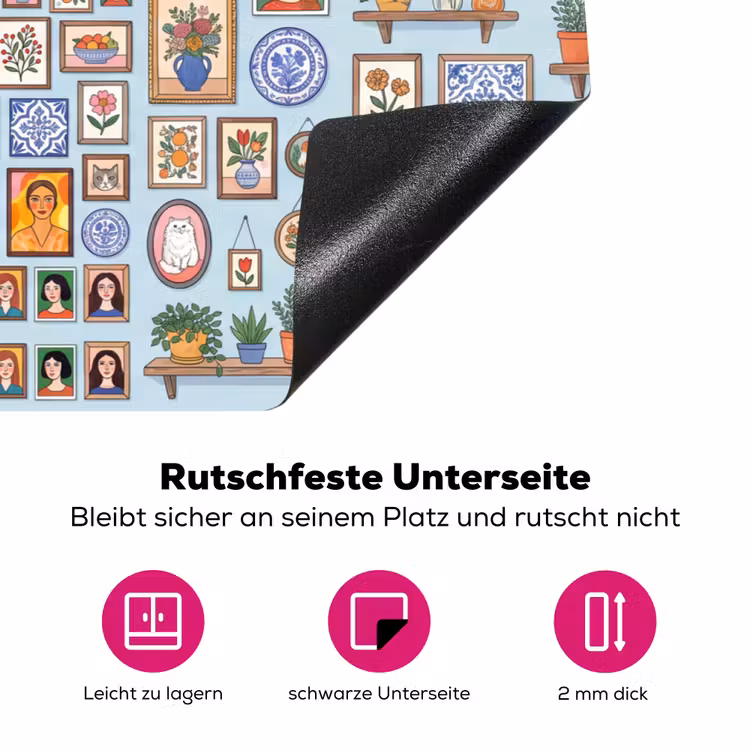 Wanddecoratie - Collectie - Huis - Illustratief - Kleurrijk Inductie beschermer vinyl 3mm klein -zzzzzzz-lf-onderkant