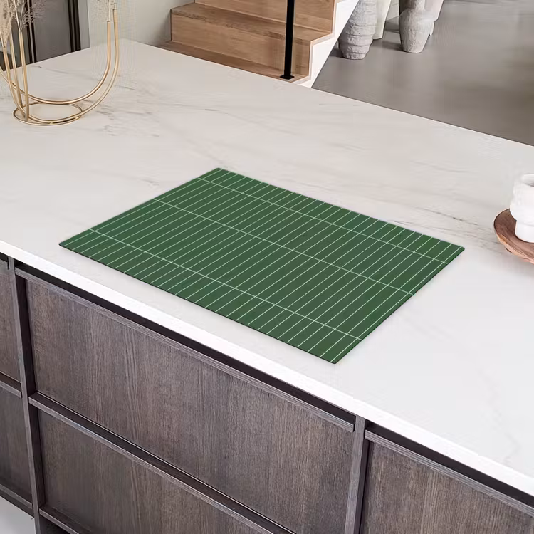 Wandtegel - Verticaal - Donkergroen Inductie beschermer vinyl 3mm klein 276 -sfeer8