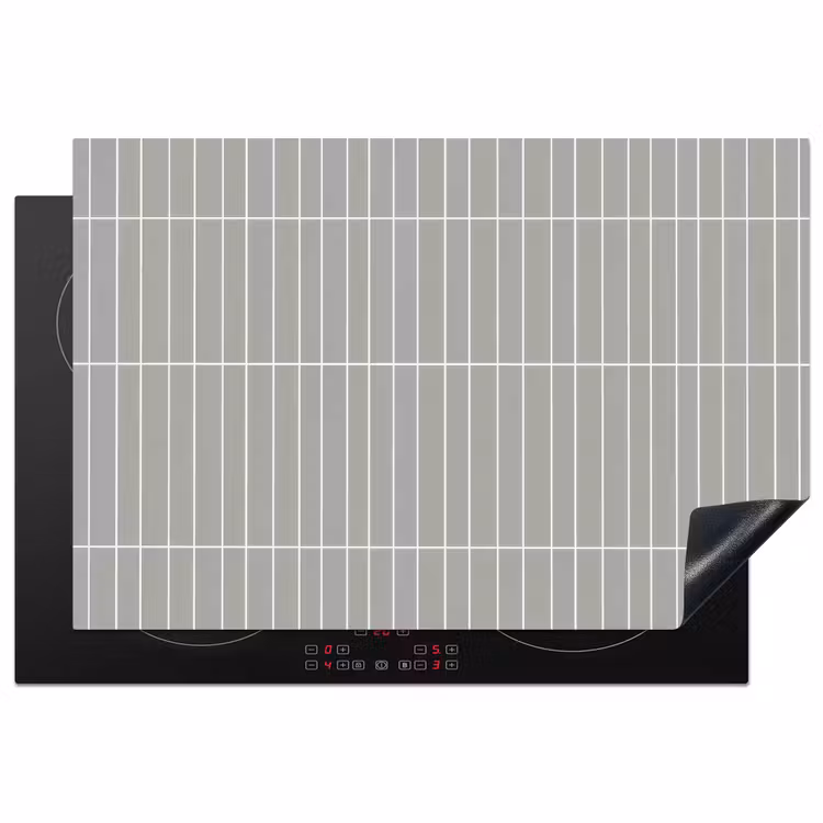 Wandtegel - Verticaal - Lichtgrijs Inductie beschermer vinyl 3mm klein 276 -3d
