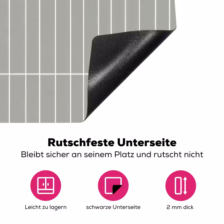 Wandtegel - Verticaal - Lichtgrijs Inductie beschermer vinyl 3mm klein 276 -zzzzzzz-lf-onderkant