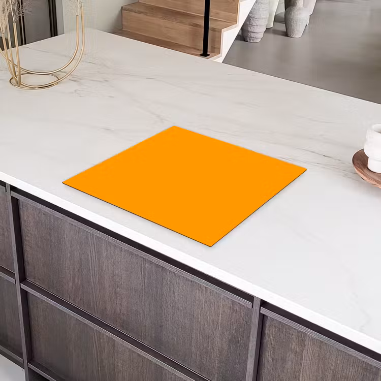 Warm - Ochre - Oranje Inductie beschermer vinyl 3mm middel 274 -sfeer8