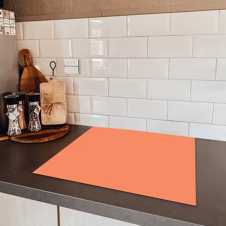 Warm - Clay - Terracotta Inductie beschermer vinyl 3mm middel 274 -sfeer3