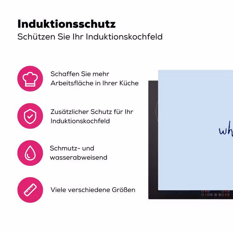 Why not - Blauw - Donker blauw - Quote Inductie beschermer vinyl 3mm klein -zzzzzzz-lf-ups