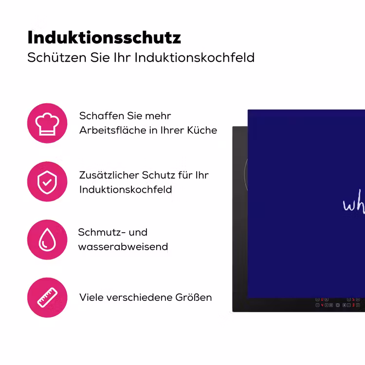 Why not - Blauw - Handgeschreven Inductie beschermer vinyl 3mm klein -zzzzzzz-lf-ups