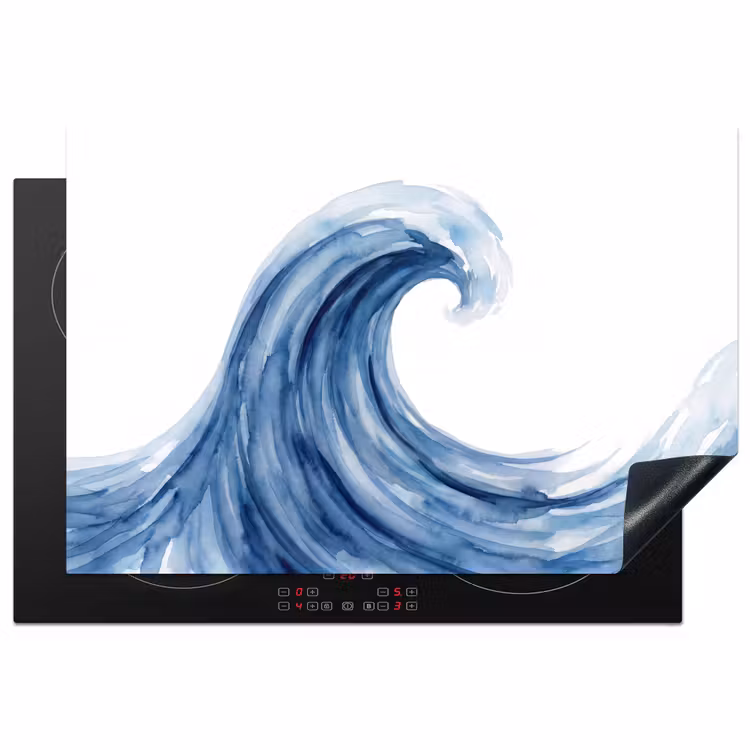 Water - Beweging - Natuur - Modern - Blauw Inductie beschermer vinyl 3mm klein -3d