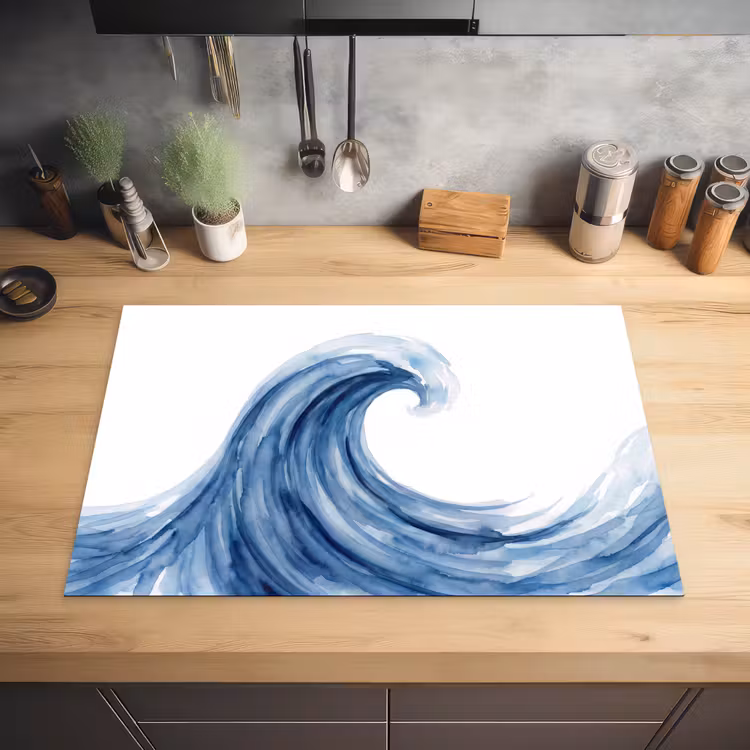 Water - Beweging - Natuur - Modern - Blauw Inductie beschermer vinyl 3mm klein -sfeer5